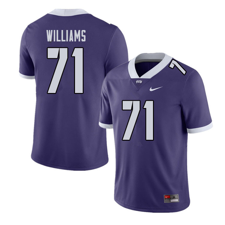 Men #71 Marcus Williams TCU Horned Frogs College Football Jerseys Sale-Purple